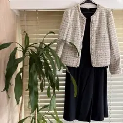 ツイードジャケットとAラインワンピースセット