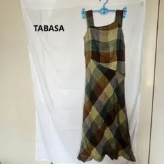 TABASA チェック柄 キャミワンピース ロングワンピース