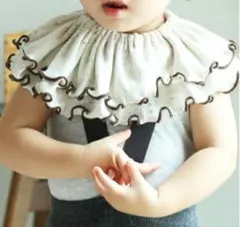 sowanソワン つぶつぶフリルスタイ きなりツブ×ブラウン