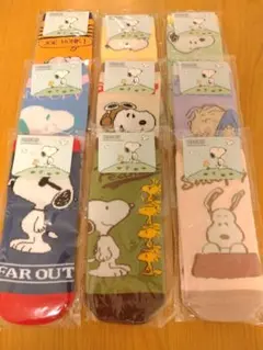 スヌーピー キャラクター ソックス 20-24cm　９足セット