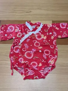 赤い金魚柄 甚平 80cm