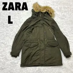 ♥ZARA♥ ザラ （L）モッズコート 裏ボア レオバード柄 ファー