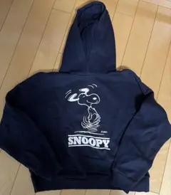 【GU】SNOOPY スヌーピー クロップドパーカー ネイビーのサムネイル