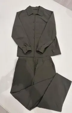 【美品】感動シャツジャケット＆パンツ セットアップ オリーブ Sサイズ