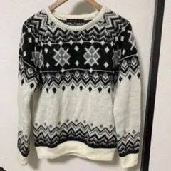Black by VANQUISH 総柄ニット　M