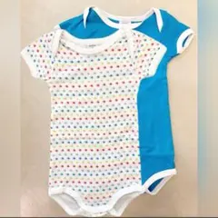 超美品☆プチバトー6m67cm☆錨マークやターコイズブルーが可愛いボディ2枚組