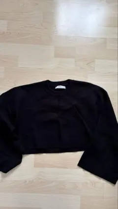ZARA ブラック クロップドニット 長袖