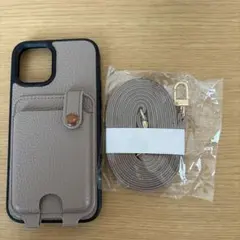 iPhone12 カードポケット付 スマホショルダーストラップ