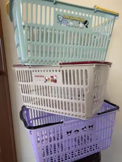 サンリオ　キティ　クロミ　はぴだんぶい　買い物カゴ　マイバスケット　3点セット