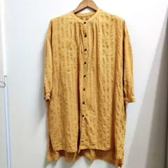 マスタード ボタン付きシャツ 원피스
