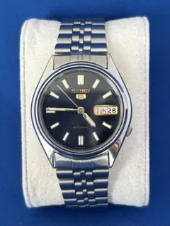 SEIKO 5 自動巻き 腕時計 黒文字盤　裏スケルトン