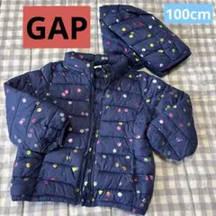 GAP 100cm ネイビー キルティングアウター　フード取り外し
