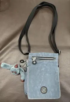 キプリング Kipling ショルダーバッグ　斜めがけ ブルーグレー