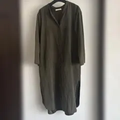 chocol raffine robe 長袖シャツワンピース カーキ