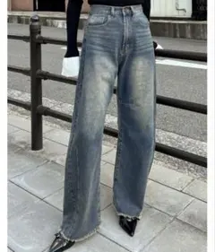 【Re:EDIT】全骨格美脚見え デニム