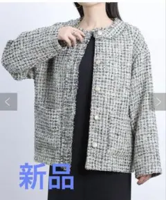 新品　COLONY2139 ツイードジャケット　ノーカラー　入学入園　フォーマル