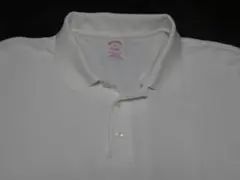 ブルックスブラザーズ　長袖ポロシャツ　白　M（日本のL～XL位）　鹿の子