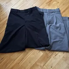 UNIQLOワイドパンツ 黒 グレー 2点セット