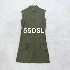 55DSL♡DIESEL ノースリーブミリタリーミニワンピース M カーキ 夏♪のサムネイル