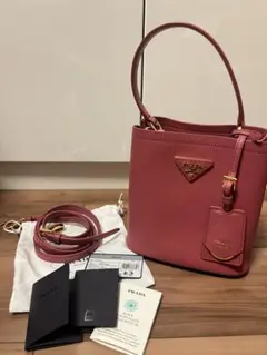 PRADA パニエ サフィアーノレザー ミニバッグ