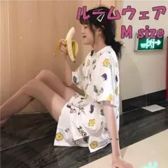 キャラクター柄 セットアップ Ｍ 白 ルームウェア パジャマ かわいい