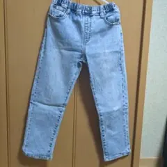 ライトブルー デニムパンツ ゴムウエスト