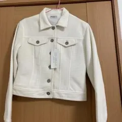 【新品】UP-HILLS ホワイトリブ編みジャケット