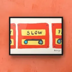 ★A4フレーム付き★オリジナル アートポスター MUSIC① カセットテープ