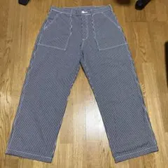 GUNG HO ヒッコリーストライプ ワークパンツ　LARGE Lサイズのサムネイル