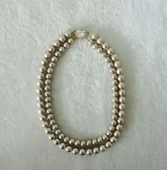 【最終値下げ】コットンパール２連ネックレス