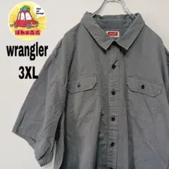 USA古着 wrangler　半袖ボタンシャツ3XL　グレー