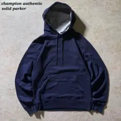 champion authenticソリッドパーカー古着ネイビーM当時物CBOY