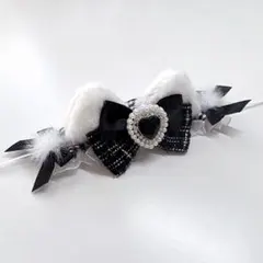 ヘッドドレス ぬい服 黒 白 10〜12cm 猫耳 もちころ 量産型 地雷系