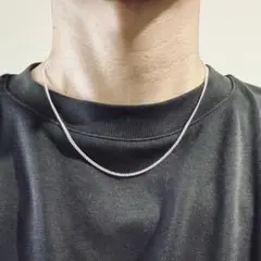 シルバー 喜平 チェーンネックレス 長さ約45cm 幅約2mm