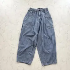 CUBE SUGAR ヒッコリーワークデニムパンツ バルーンシルエット Mのサムネイル