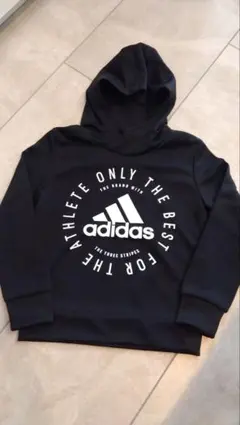 adidas 黒 フード付きパーカー　　☆新品☆130cm