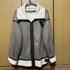 シェルパライニング付きジャケット グレー