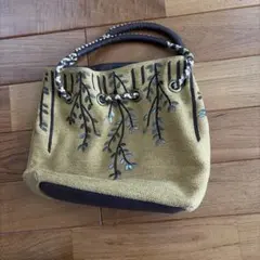 イエロー 植物刺繍 ショルダーバッグのサムネイル