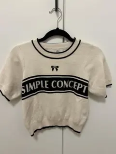 アイボリー 半袖ニット SIMPLE CONCEPT