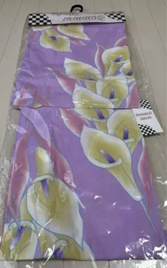 新品未使用　紫色の花柄 浴衣単品