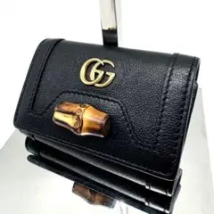 【未使用に近い✨】グッチ ダイアナ マーモント バンブー 6連キーケース 黒