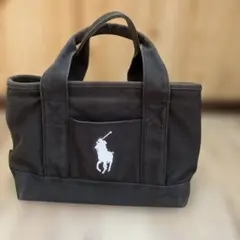 ポロ ロゴ刺繍 ブラック トートバッグのサムネイル