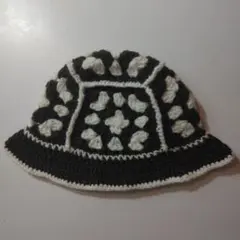 ハンドメイド グラニースクエア クロシェハット バケットハット