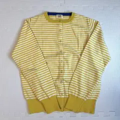 BEAMS HEART ボーダーカーディガン イエロー