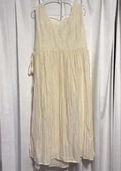 ノースリーブワンピース　サイドリボン　キナリ　SamansaMos2blue