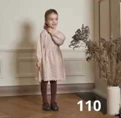 女の子　ワンピース　ニット　海外子供服　韓国子供服　ケーブル　編み 110