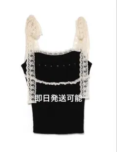 正規品】andmary Lil lace knit tops black - メルカリ