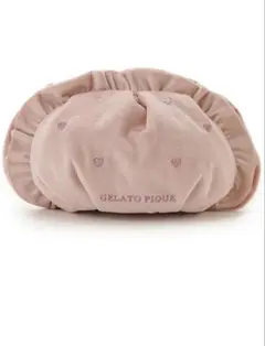 【新品未使用】ジェラートピケ ベロア ポーチ　ピンク