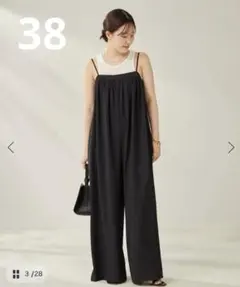 BARE サロペット　plage キャミソールサロペット　ブラック　38のサムネイル