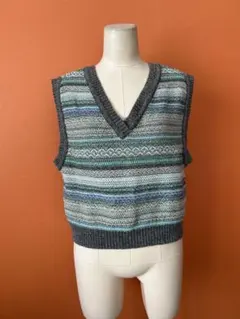 レディス　niko and... ニットベスト グレー系 ストライプ